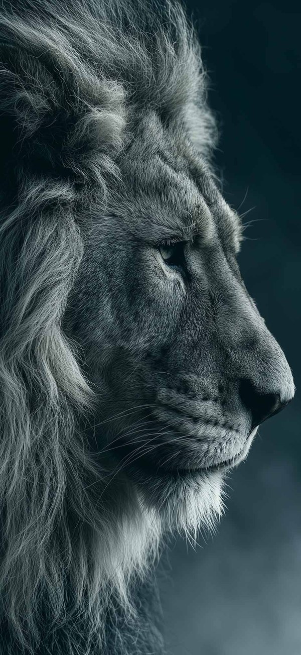The most saved Wallpaper, a grey lion, on a Lock Screen